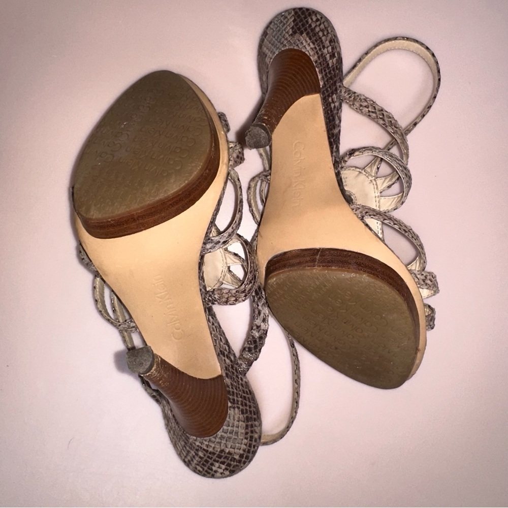 Calvin Klein Perla Python Platform Heels Tan Blac… - image 6
